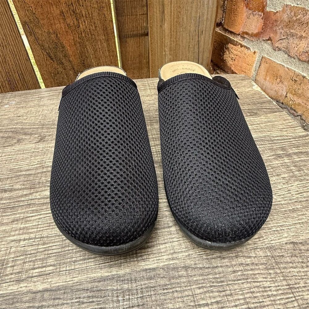 Fly Flot Italian Knit Women's Black Mesh Slip-On Mules Clogs Slipper Shoe Size 9 - Picture 4 of 11